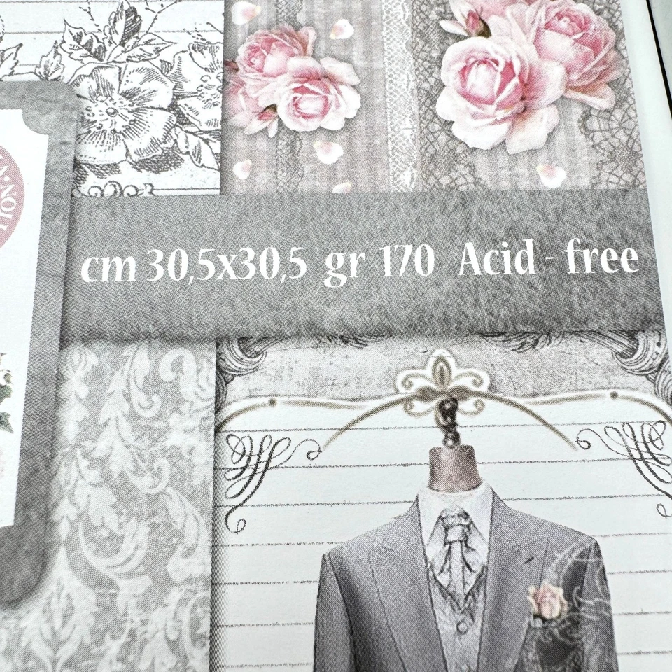 Almohadilla para álbumes de recortes de boda Stamperia 10 hojas de doble cara 12 x 12 sin ácido NUEVO Foto 3 de 4