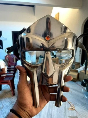 Roman Steel Gladiator Helmet Face Mask Hand Forged MF Doom Medieval Halloween - image 1 of 4