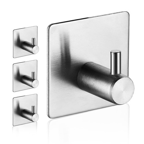 Adhesive Hooks, Waterproof Adhesive Shower Hanger Hooks for Hanging Loofah, S...