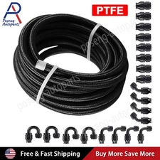 4AN-6AN-8AN-10AN Nylon Braided PTFE Fuel Line 10FT-30FT with 20 Fitting Hose Kit