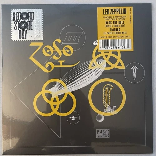 LED ZEPPELIN Rock And Roll 2018 Yellow Vinyl 7" Single Factory Sealed Like New
