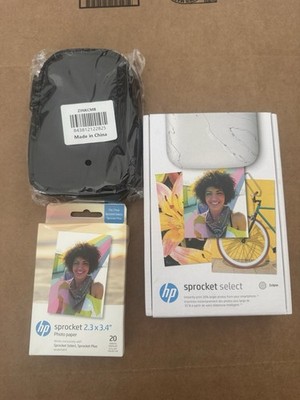 NEW HP Sprocket Select Portable Photo Printer Bundle