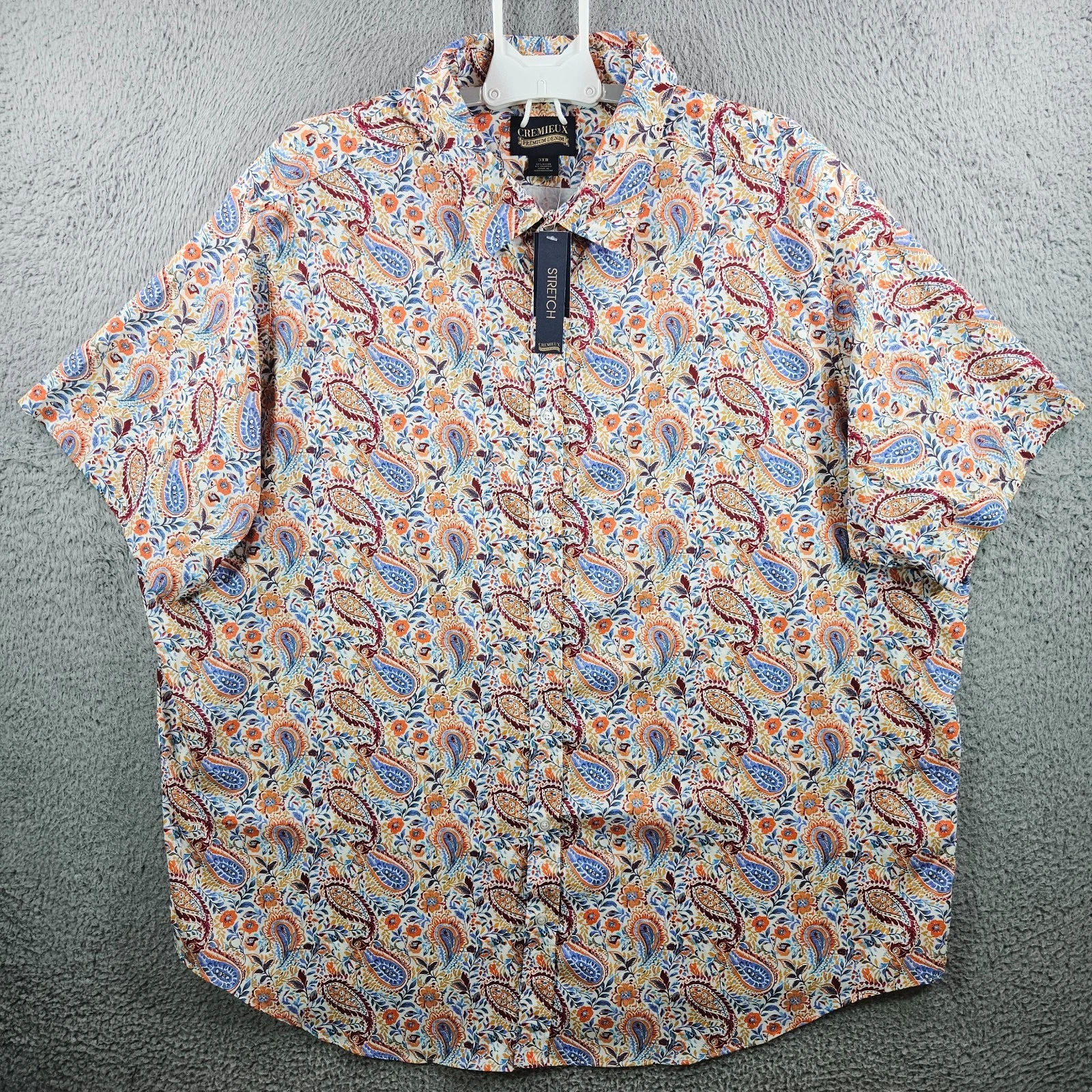 NEW Cremieux Casual Shirt Men 3XB Stretch Paisley Short Sleeve Nylon Orange Tone
Opens in a new wind