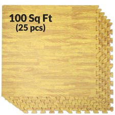 Alfombra de espuma de grano de madera de 100 pies cuadrados de 3/8" para pisos de azulejos entrelazados 25 piezas de roble