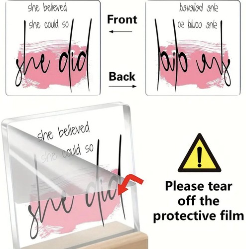SHE BELIEVED SHE COULD SO SHE DID …ACRYLIC BLOCK & STAND -NEW - Picture 2 of 8