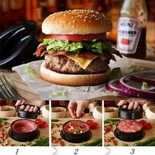 3 IN 1 Non Stick Stuffed Burger Press Hamburger Patty Molds Maker Sliders BBQ US