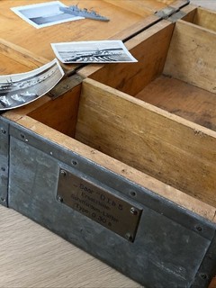 Original Kiste U Boot Begleitschiff Saar Kriegsmarine Selten