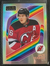 Jack Hughes 2023-24 O-Pee-Chee OPC Platinum Retro Rainbow Card #R-45