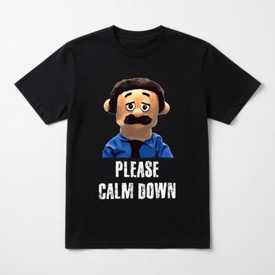 Please Calm Down Puppet Funny Meme Sarcastic Humor Graphic Tee
