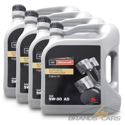 20 L LITER ORIGINAL FÜR FORD MOTORCRAFT A5 5W-30 MOTOREN-ÖL WSS-M2C913-A-B-C-D - Bild 1 von 3