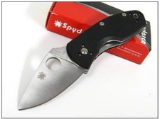  Couteau SPYDERCO AMBITIOUS Black G-10 Plain Acier 8CR13Mov SC148GP