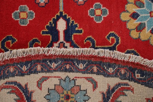 Artisan Kazak Pakistani Round Rug Hand-Knotted Craftsmanship 5x5 ft. - Picture 7 of 18