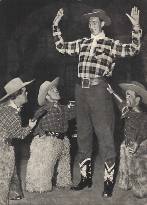 Bimbo Superman Biggest Cowboy in World Lilliputian Circus Cirque Midget Postcard