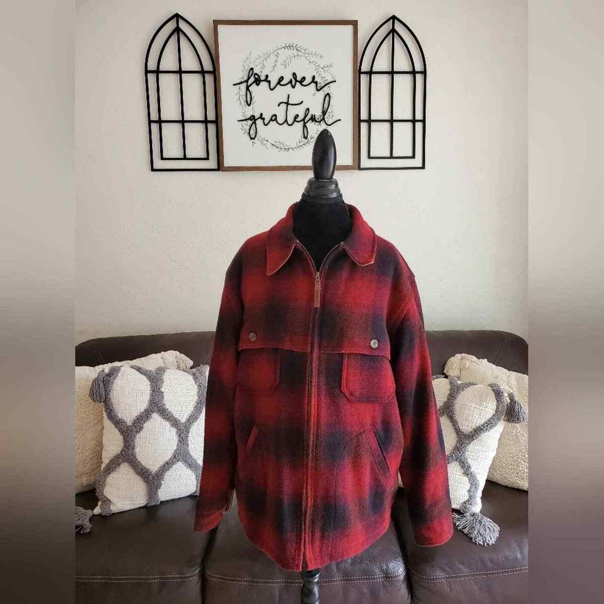 VTG John Rich & Bros Woolrich Wool Zip Coat Hunting Plaid VTG John Rich & Bros Woolrich Wool Zip Coat Hunting Plaid