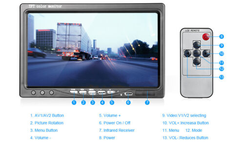 12-24V IR Rear View Reversing Backup Camera w/ 7" Monitor for Truck Caravan RVs - Picture 8 of 22