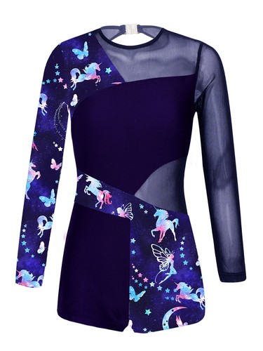 Kids Girls Ballet Dance Biketard Unitards Dancewear Bodysuit Gymnastics Leotard - Imagen 26 de 51