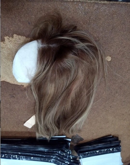 Highlight Brown Blonde Human Hair 13X4 Lace Front Wig - Image 3 of 4