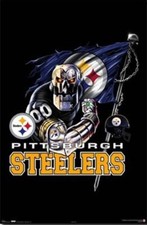 2006 NFL PITTSBURGH STEELERS MASCOT POSTER BY LIQUID BLUE NEW 22x34 FREE SHIP