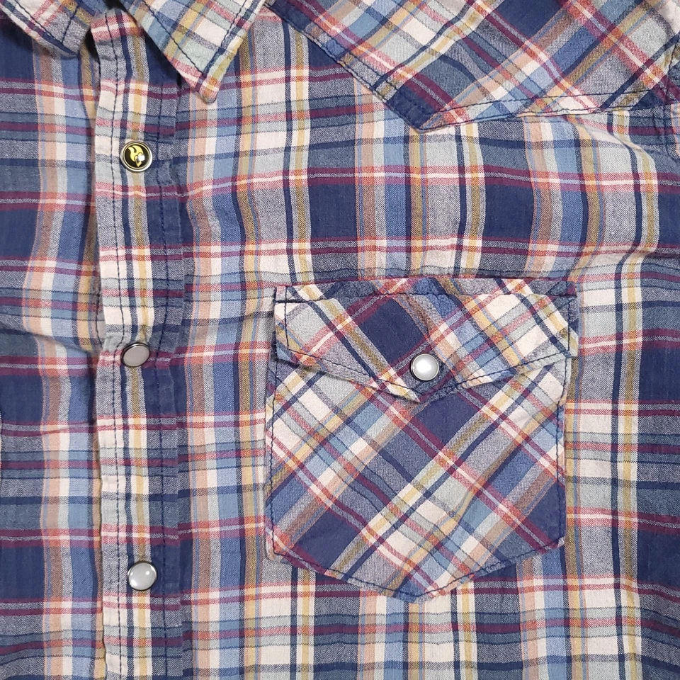Camisa a Presión Mambo Australia Franela Occidental Manga Larga 100% Algodón Para Hombre Grande Foto 4 de 4