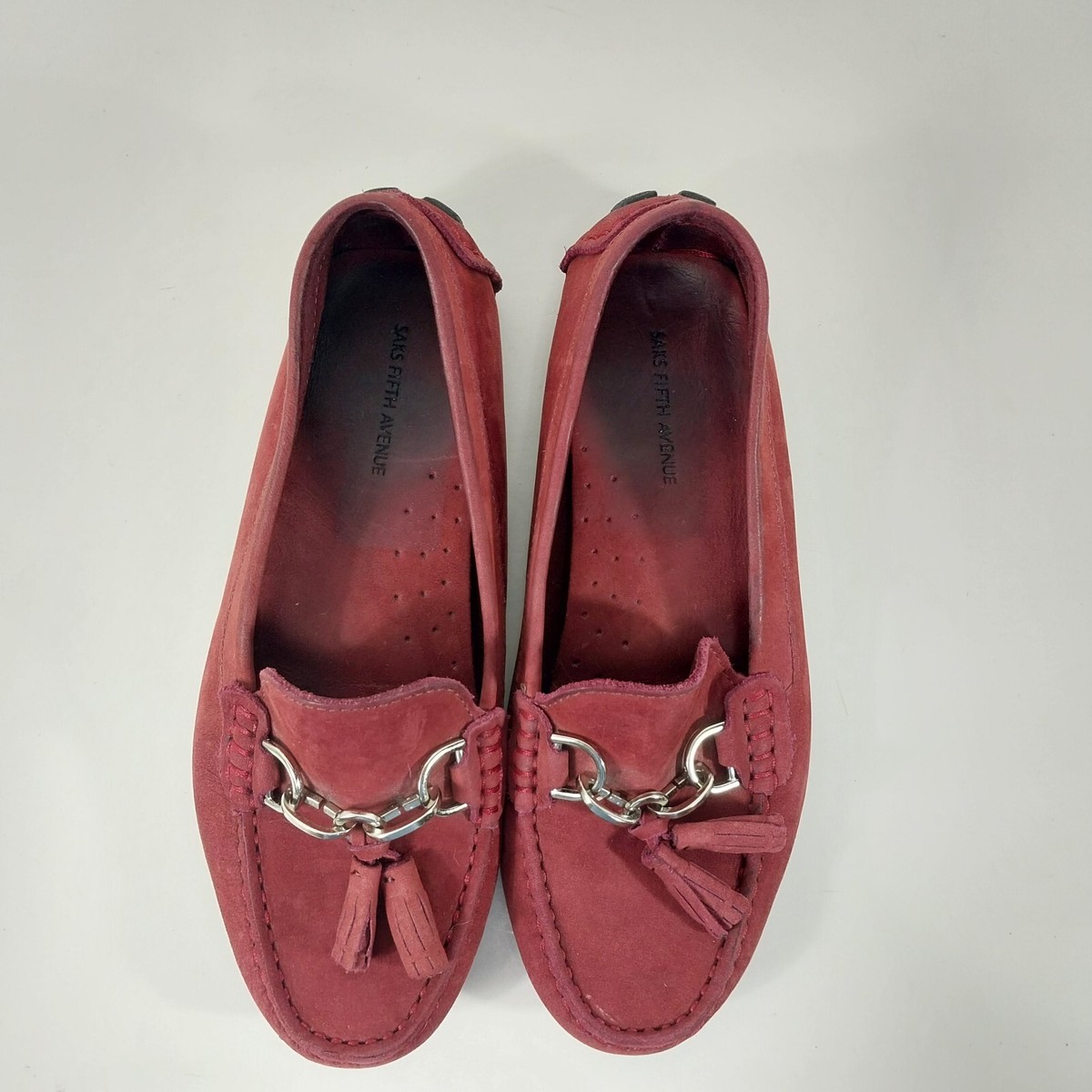 Saks Fifth Avenue Burgundy Suede  Driving Loafers Men’s Shoes Slip On Size 12M The Lazio Shoe Burgundy Suede Slip-on Loafer Men Shoe  main image 2