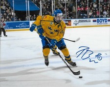 Autographed Edmonton Oilers Philip Broberg  Team Sweden 8x10 Photo Original