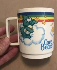 1983 Care Bear Rainbow Clouds Stars  Deka Plastic Cup American Greetings Mug