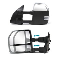 New Style Pair Towing Mirrors For 2012 Ford F250 F350 Super Duty Manual Chrome