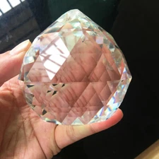 80MM Clear Feng Shui Faceted Large Prism Ball Crystal Glass Hanging Suncatcher