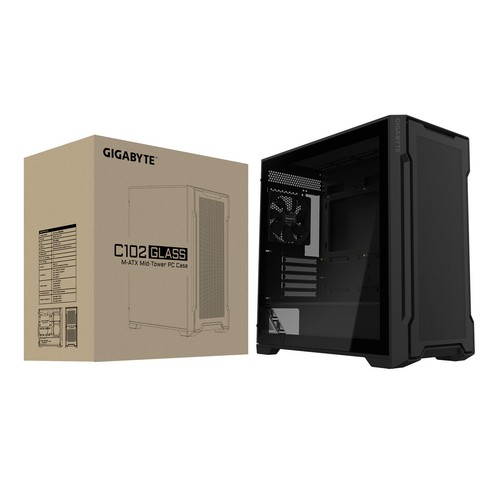 GIGABYTE C102 Midi Tower PC Case, ATX, Mini-ATX, Mini-ITX, Glass, Steel, Gaming - Picture 2 of 8