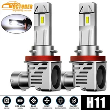 2x H11 H8 H9 LED Headlight Bulbs Kit High Low Beam 6500K White Foglight Bulbs