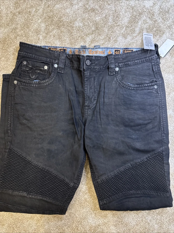 Rock Revival Granger Biker Denim Men's Size 40 x 34 NEW - Image 3 of 4