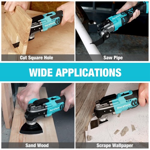 DURATECH 20V Cordless Oscillating Tool Set 6 Variable Speed w/ 23PCS Accessories - Picture 8 of 12