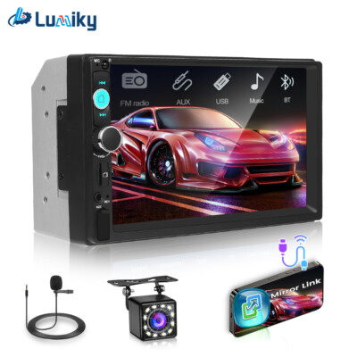 7'' Doppel 2DIN Autoradio Stereo Bluetooth AUX FM USB TF MP5 Player with Kamera