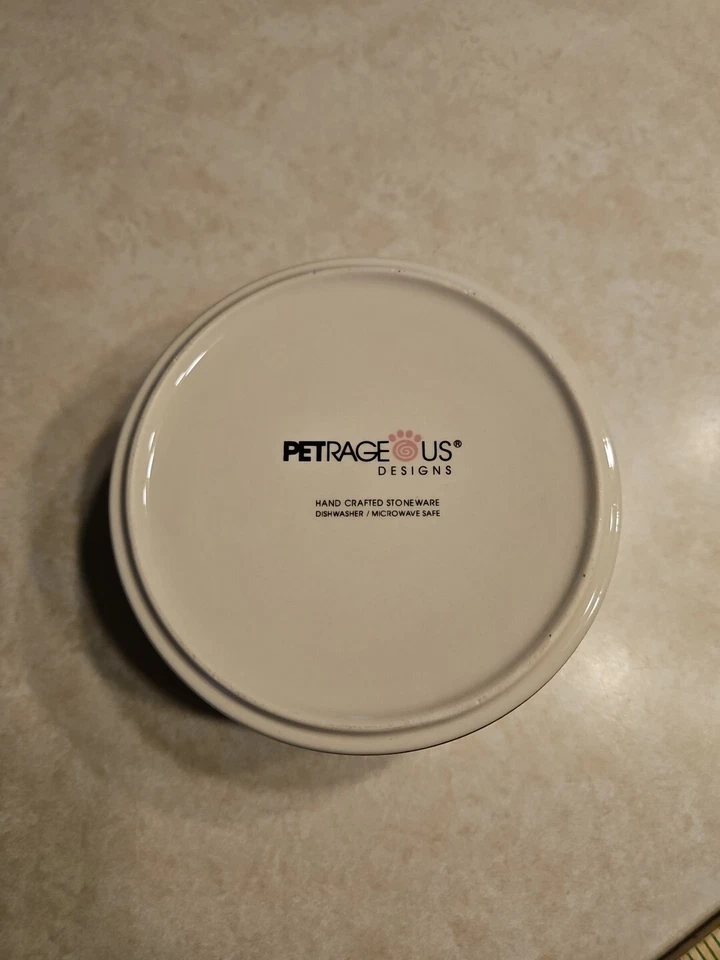 PetRageous 5 7/8" x 2.5" diseño madera de granero/hueso perro "comida" cuenco Foto 4 de 4