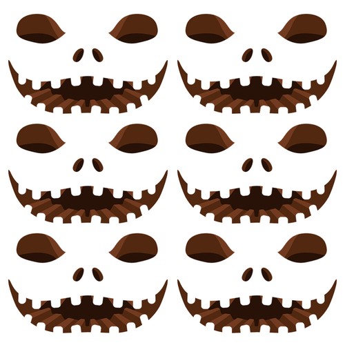6 Sheets Pumpkin Sticker Halloween Fridge Screaming Decals