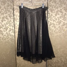 Arden B Black Beige Tulle A-Line Skirt Size Extra Small XS