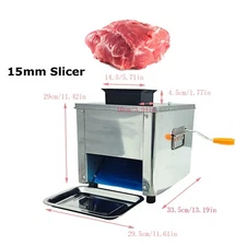 110V Chicken Beef Pork Meat Slicer Slicing Strip Shreded Cutter Machine 15mm