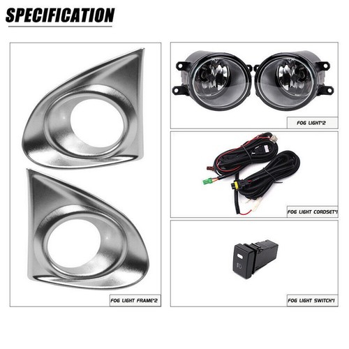 Fog Light Driving Lamp For Toyota Corolla Axio 2013 2014 2015 w/Chrome Bezel - Picture 5 of 12