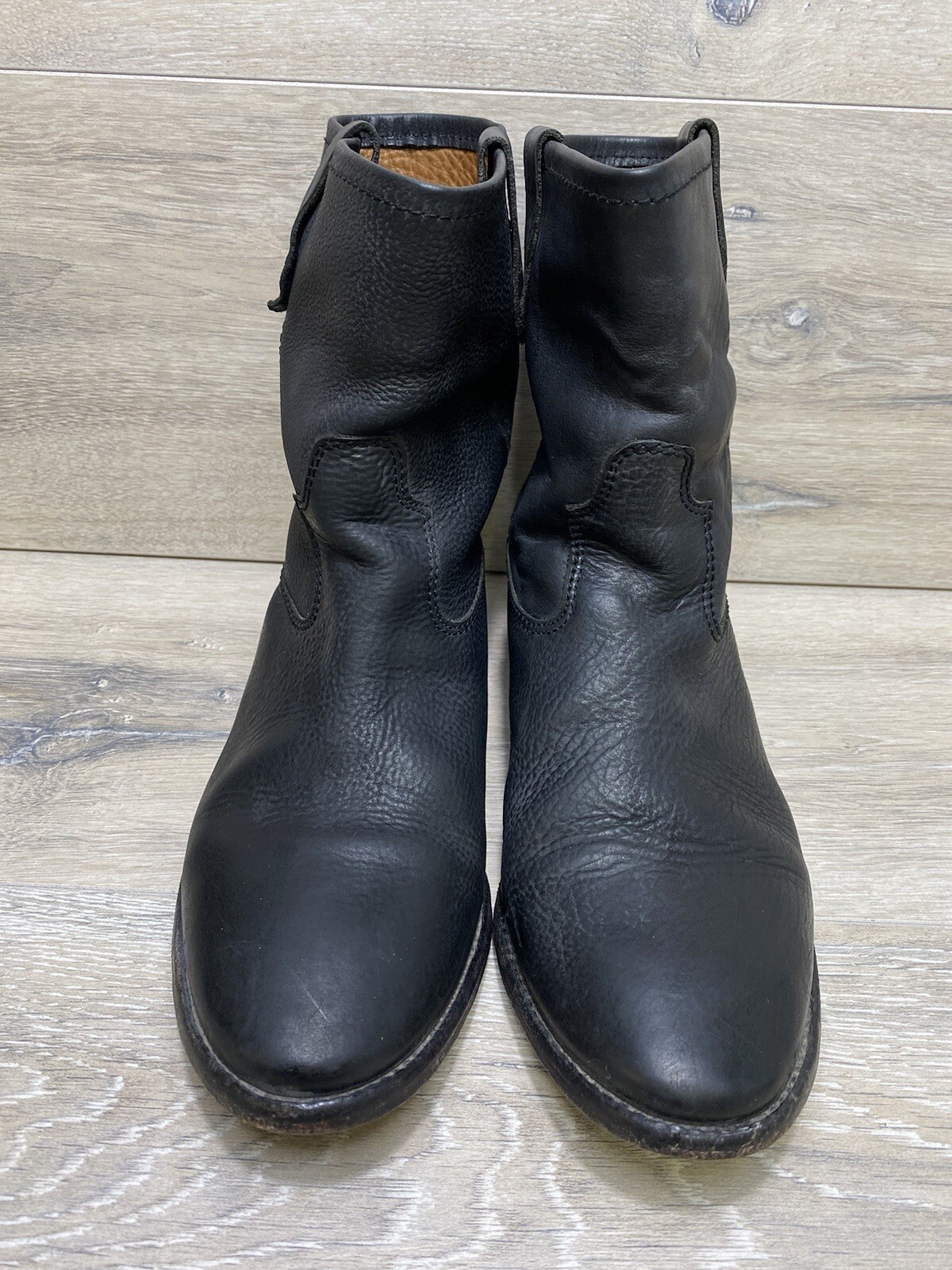 Isabel Marant Black Leather Ankle Slouch Boots EUR 38/US 8