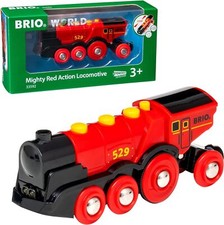 BRIO World Mighty Red Action Locomotive Battery Powered Toy Train for Kids Age