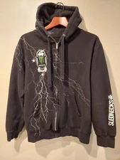 Monster Energy Slednecks Hoodie RARE Medium LIGHTNING Sweatshirt Racing GRAPHIC