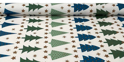 Set of 6 Christmas Wrapping Paper Rolls Green Blue Tree Design Gift Wrapping 12m - Picture 2 of 4