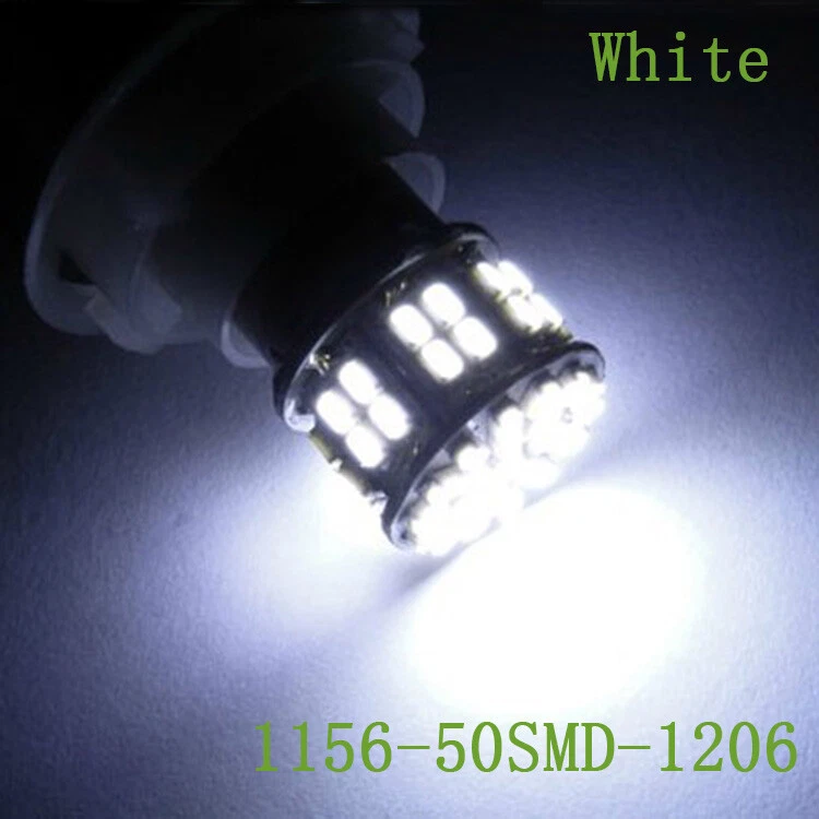 2Pcs Fog Light 50SMD LED Bulb DRL Turn Signal Reverse Lamp White 6000K Universal - Image 2 of 4
