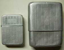 1940s Cigarette Lighter & Matching Cig Pack Case - Aluminum - Park Sherman Maker