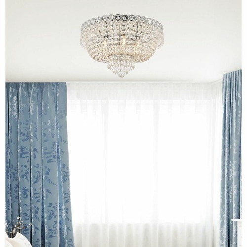 Crystal Flush Mount 4 Light Fixture Dining Room Kitchen Bedroom Lighting 16 inch - Picture 2 of 7