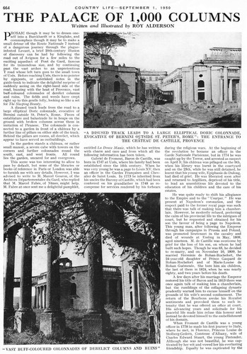 1950 The Chateau De Castille Provence France The Palace Of 1,000 Columns  - Imagen 1 de 5