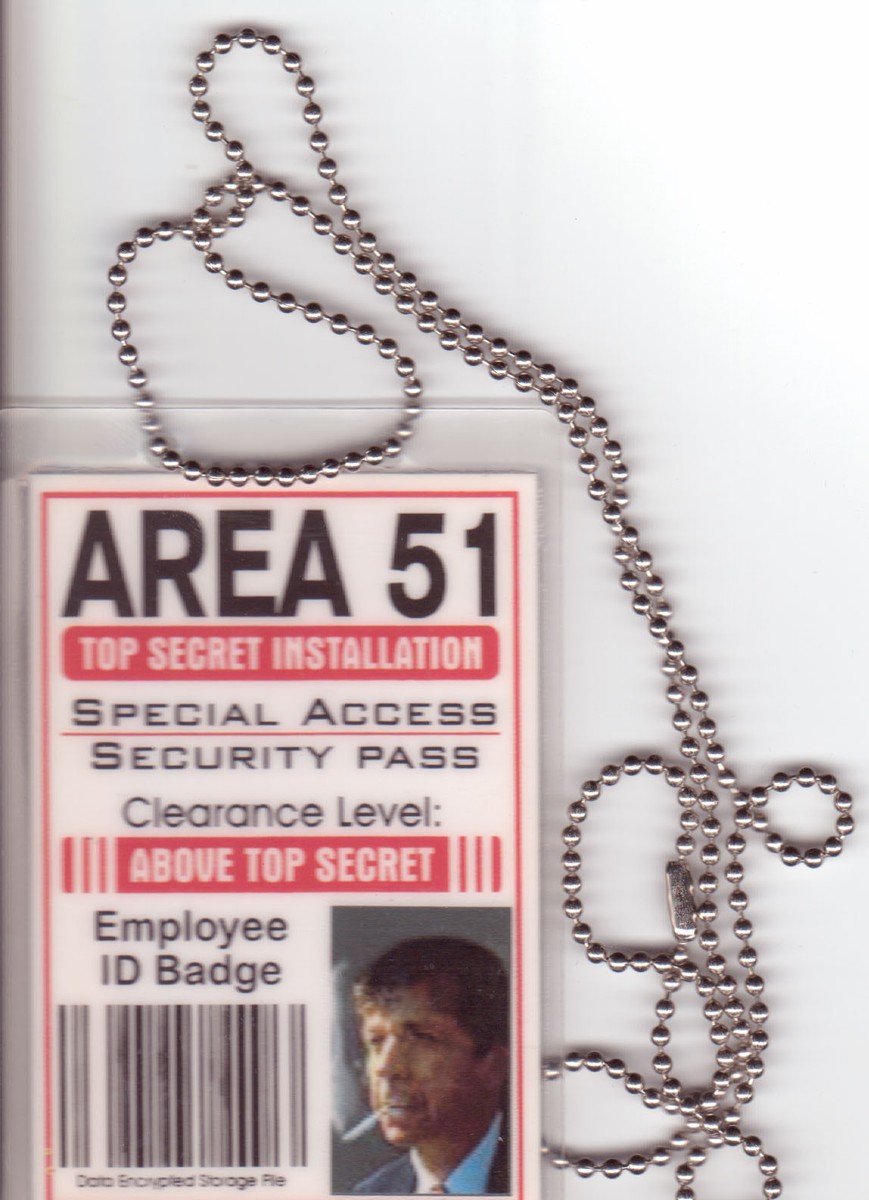Area-51 Groomlake Top Secret Employee novelty BADGE ID card