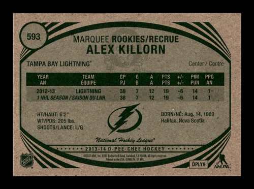 PWE READ stock photo . 2013-14 opc o-pee-chee retro #593 alex killorn rc rookie - Picture 2 of 2