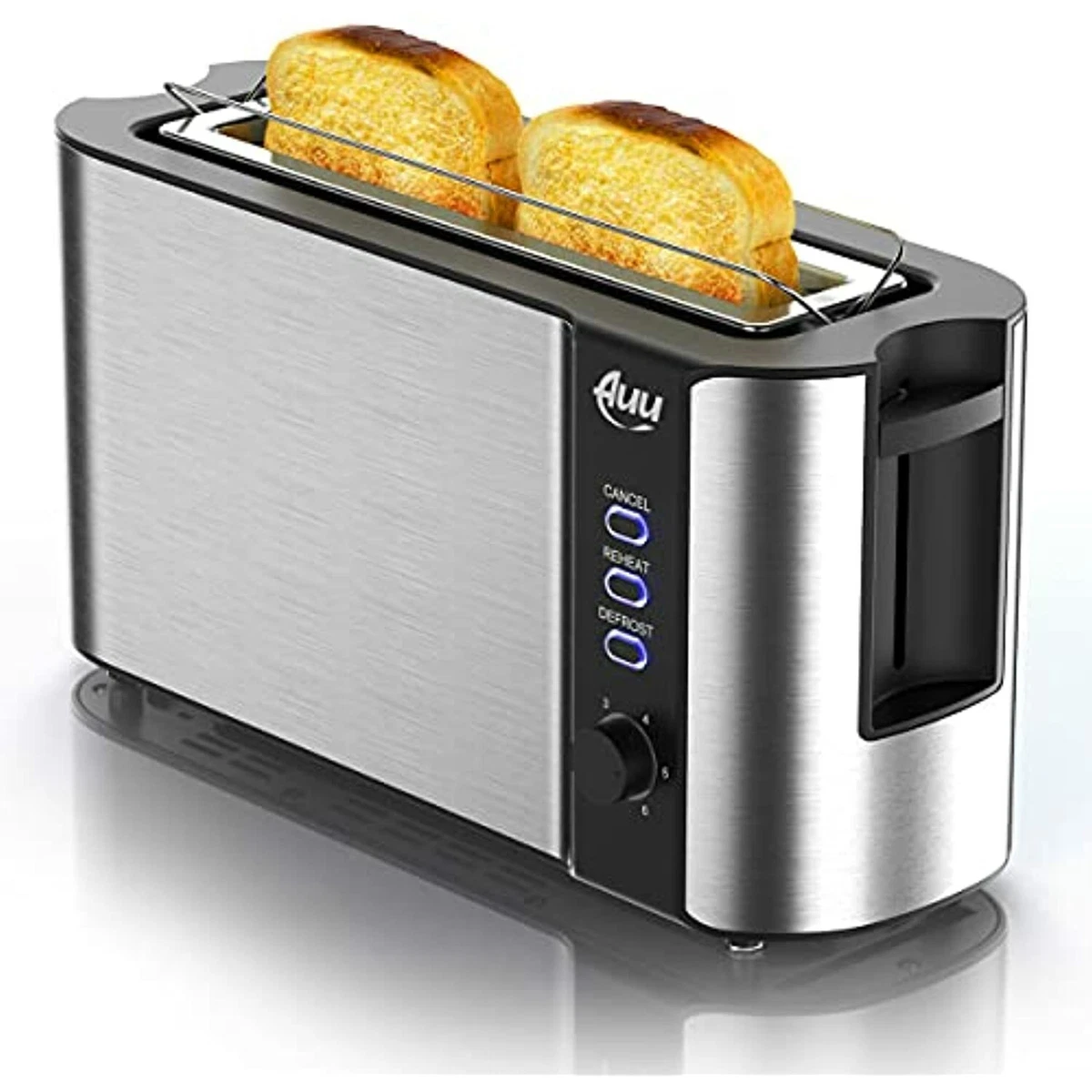 Ikich Long Slot STAINLESS STEEL Toaster, 4 Slice Best Rated Prime with  Warming