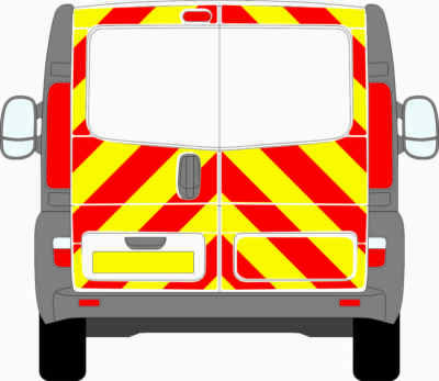 Vauxhall (Opel) Vivaro Van 2001-2014 3/4 PRISMATIC CHEVRON KIT KAPITEL 8 REFLEKTIEREND 